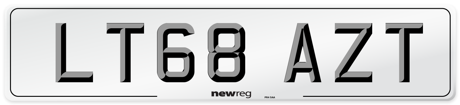 LT68 AZT Number Plate from New Reg
